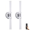 Povectolay Silver Wall Light LED Battery Operated Wall Sconces(2 Pack),