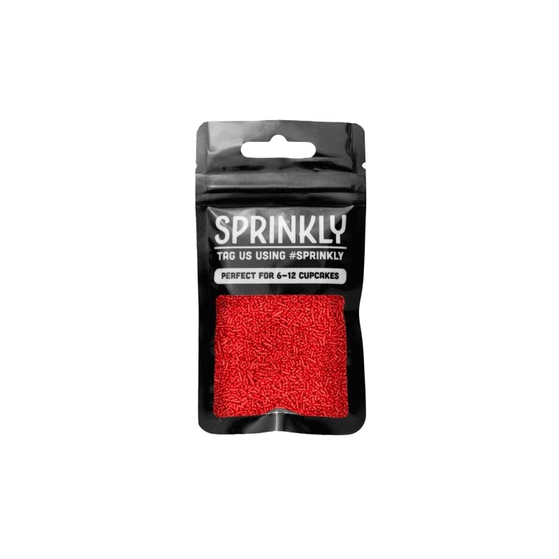 SPRINKLY - Matt Sugar Strands - Red - 30g