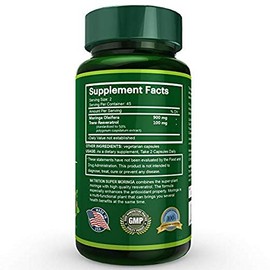 Na'trition Super Moringa Oleifera 900mg with Trans-Resveratrol 100mg, 60 Veggie Capsules, 2 Month Supply