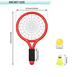 Kids Tennis Rackets, 15 Inch Tennis Racket Set with 4 Soft Balls and 6 Shuttlecocks for Kids And Toddler Outdoor/Indoor Sport Play