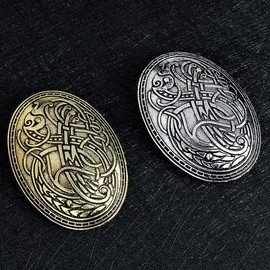 Opexicos 2Pcs Viking Age Oval Brooch Turtle Amulet Sweden Pin Talisman