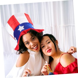 Baluue Patriotic Lightweight American Flag Hat for Independence Day Party Classic Themed Top Hat for Adults Unique National Festival Accessory with Bright Colors Random Color