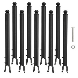 9 Pack 1-3/8'' Chain Link Fence Extension, 19.5'' Fence Extension Height, Galvanized Post Extender for Dogs and Privacy (Black)