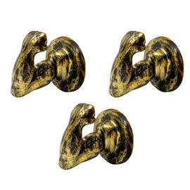 AYZCORP Set of 3 Aluminium Muscle Arm Shape Coat Hooks Wall Art Decor-Muscle Arm Shape Hangers and Key Holder-Clothes Rack and Backpack Hanger-Coat Hooks Home Decor for Storage (Brass Antique)