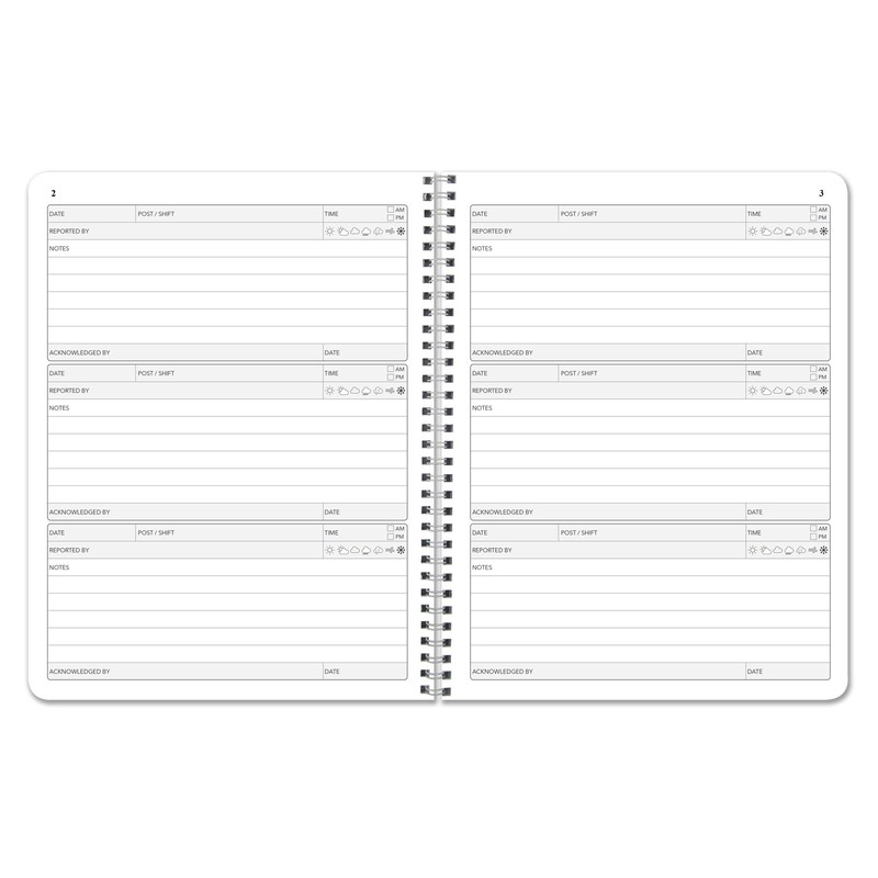 BookFactory Security Pass Down Log Book/Security Guard Journal – Wire-O