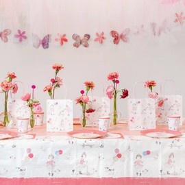 Talking Tables Tilly & Tigg Pink Paper Table Cover for Kid's Party Supplies Eco-Friendly, Recyclable and Disposable Rectangular 180 x 120cm Alternative to Fairy or Princess Birthday, TILLY-TCOVER
