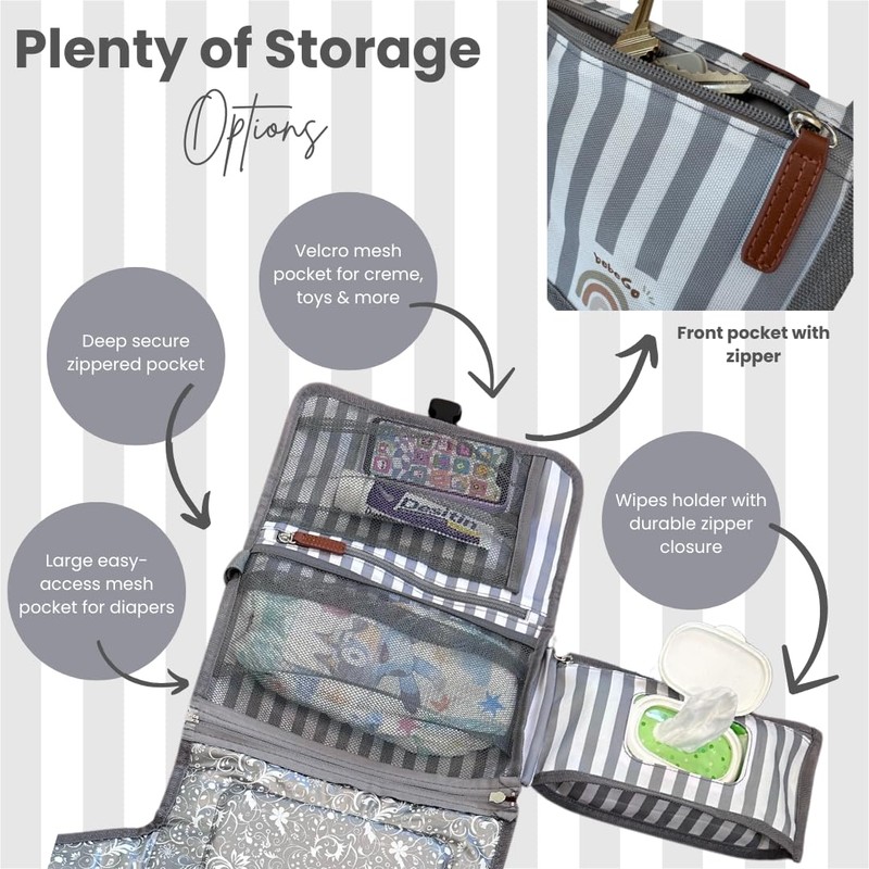 New X-Large Portable Diaper Changing Pad with Strap - Waterproof