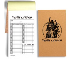100 Baseball & Softball Lineup Cards, 25 Games with 18 Player Roster Line Up Cards Sheet for Coaches Umpires, School College Game (4-Part Carbon Copies-4.52 x 7.86 Inch)