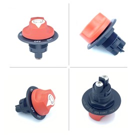 IRYNA Battery Isolator Selector Switch for Boat,Waterproof Battery Master Disconnect Switch Power Cut/Shut Off Kill Switch Max DC 50V 50A Cont 75A INT for Car Marine Yacht RV ATV Vehicles
