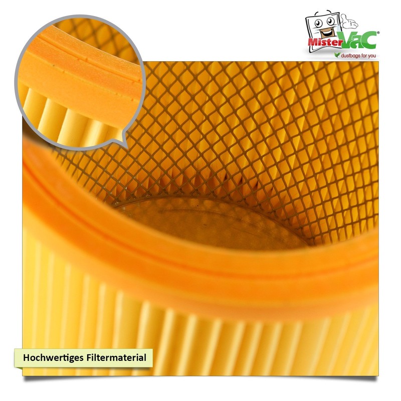 MisterVac Lamellar Filter Replacement Filter Compatible with Bosch PAS 1000