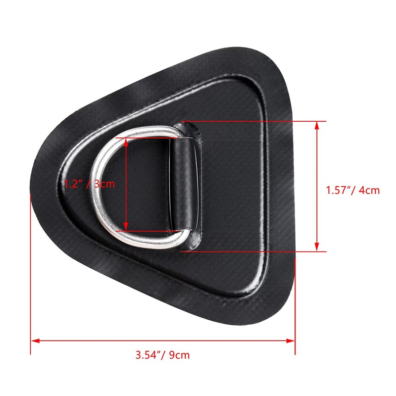 TOBWOLF 6 Pack 3.54" / 9cm Stainless Steel D-Ring Patch
