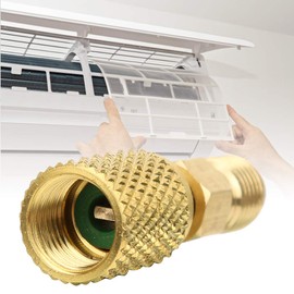 R410A Female SAE Adapter, R410A Straight Swivel Adapter, 5/16 Inch SAE Female to 1/4 Inch SAE Male Torch for Air Conditioning HVAC, Straight Adapter (Out1/4SAE in5/16SAE)