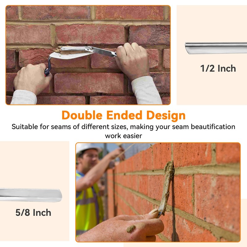 2 PCS Brick Jointer, 29 x 2cm Pointing Tool, Double