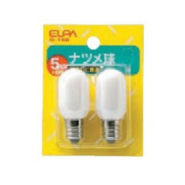 Elpa G-10B Jujube Bulb Lighting E12 100V 5W White 2 Pack