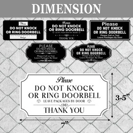 Pack 6 Pcs Ring Doorbell Sticker Front Door House Doorbells Warning Security Signs Window Indoor Outdoor Bumper Stickers Removable Large Vinyl Decals Car Decal Home Accessories