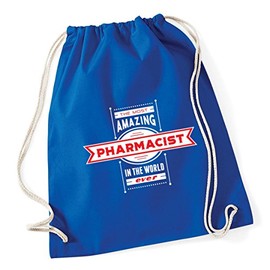 Hippowarehouse Most Amazing Pharmacist Drawstring Cotton School Gym Kid Bag Sack 37cm x 46cm, 12 litres