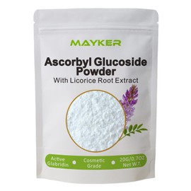 MAYKER Ascorbyl Glucoside & Licorice Root Extract for Skin, Water Soluble Glabridin Rich Blend 0.7 oz, For Cosmetic Formulation, DIY Facial Serum