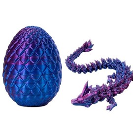 Dragon Hatch Egg- Year of the Dragon- 3D-printed Purple Dragon with Articulated Design, Durable and Lightweight Premium Quality - color: Easter