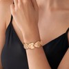 LILIE&WHITE Bangle Bracelet for Women Gold-Plated Heart Link Bracelet for