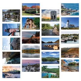 Dear Mapper Vintage United States Maine Landscape Postcards Pack 20pc/Set Postcards from Around the World Greeting Cards for Business World Travel Postcard for Mailing Decor Gift