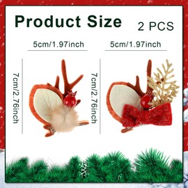 4PCS Reindeer Antlers Christmas Hair Clips,Christmas Hair Accessories Hairpin,Cute Girl Christmas Day Hair Clip,Elf Deer Ear Antlers Headdress for Women Kids Adults and Party Favors Ornament Gift