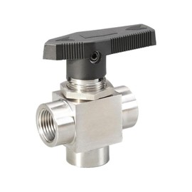 Stainless Steel 3-Way Ball Valve, 1/2 Inch Internal Thread, Durable Valve Pipe, Flow Control for Water, Gas, Air, Oil