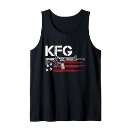 KFG Keep F'N Going Military Army AR-15 USA Flag Gun Tank Top