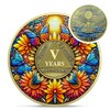 Delicate Sunflower 5 Year Sobriety Coin - Five Year Recovery