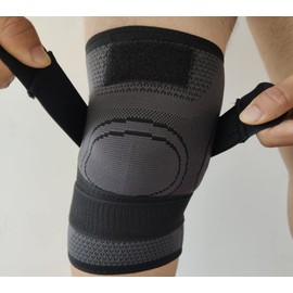 Just Accessories Knee Brace for Arthritis ACL and Meniscus Tear Adjustable Knee Sleeves for Sports Knee Support for Men and Women (Single) (Black, XL Extra Large) (Black, XL)