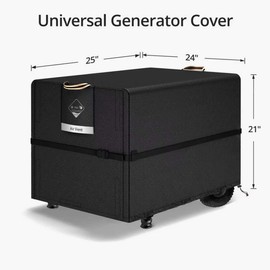QH.HOME Waterproof Generator Cover 25x24x21 inch ,900D Heavy Duty Oxford with Secure Windproof Buckle- for Most Generators 3000-5000 Watt, Black