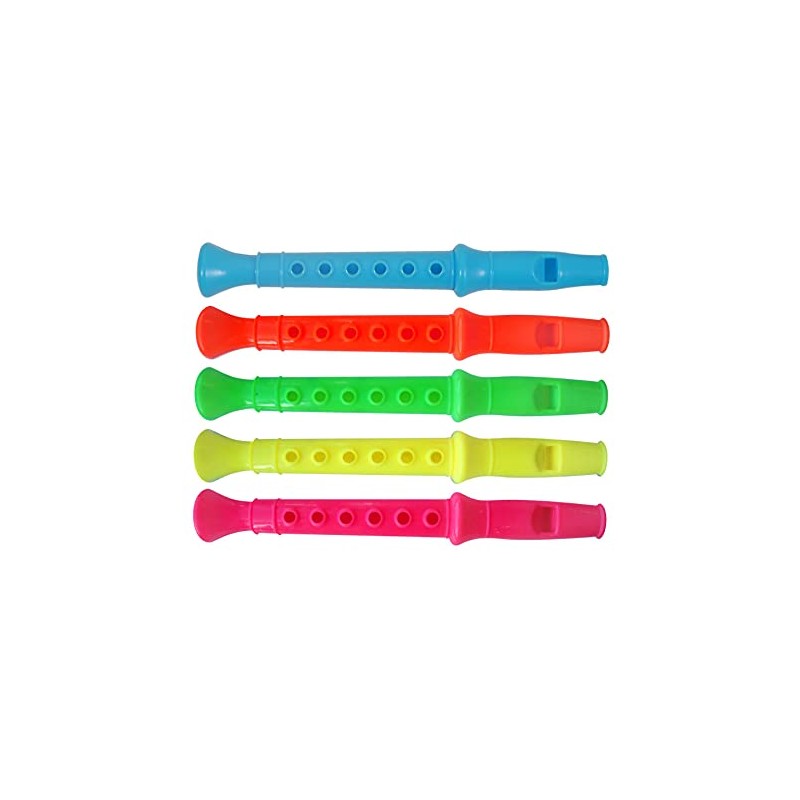 HENBRANDT Children's Plastic Recorder / Penny Whistle Assorted Colours (Pack