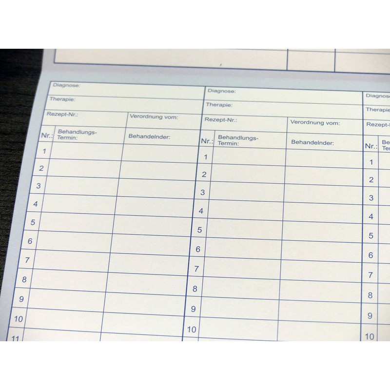 Pack of 100 Patient Record Cards in Blue - Closed