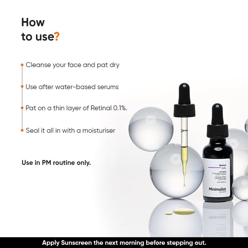 Minimalist 0.1% Retinal Face Serum for Anti Aging