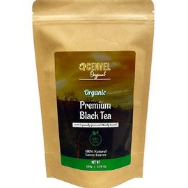 CENVEL® Organic Loose Leaf Luxury Ceylon Black Tea | Freshly Harvested | 5.29 Oz | 100% Pure & Natural Leaves | Eco Friendly Packaging (150g)