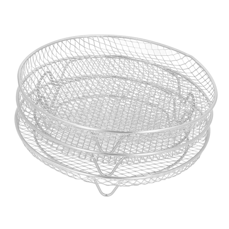 3PCS Fryer Rack Set Stainless Steel Round Stackable Multi Layer