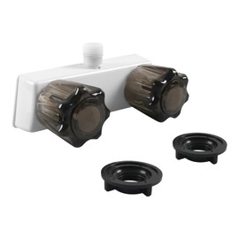 Eagles RV Shower Faucet - Camper Shower Faucet Valve, 4" RV Shower Replacement Valve Diverter 2 Knob Handles for Outside and Inside Bathroom Shower(White Base - Teal Acrylic Knob)