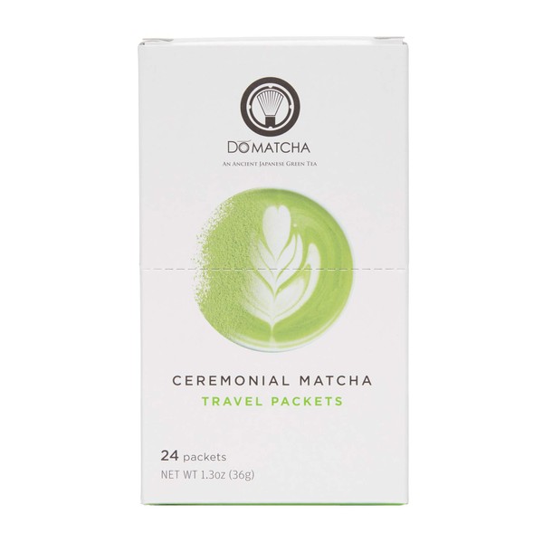 DoMatcha - Ceremonial Green Tea Matcha Powder, Travel Friendly, Natural Source of Antioxidants, Caffeine, and L-Theanine, Promotes Focus and Relaxation, Kosher, 24 Packets