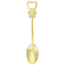 Nagao Ribbon Heart Coffee Spoon, Gold, 5 + 1 Bottle, Made in Japan