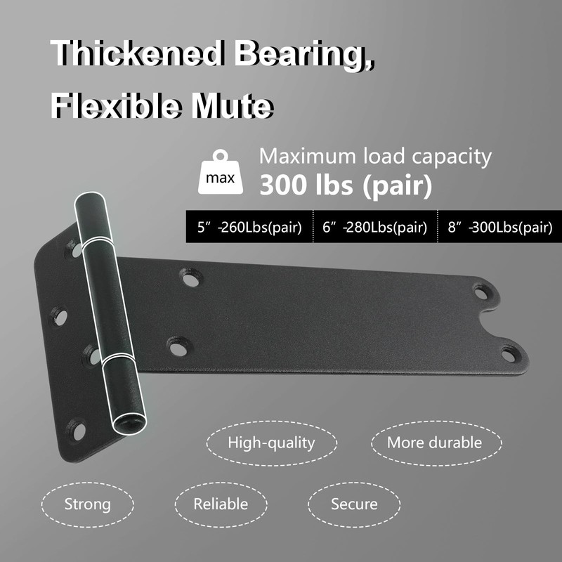 Pubotlu 6 Pack 8" Door Hinges,300 Lbs Capacity Heavy Duty