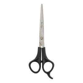 Tijera Peluquero Con Gancho Barrilito 17.8 Cm Troquelada Color Negro