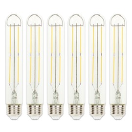 Westinghouse Lighting 5338020 10 Watt (100 Watt Equivalent) T9 Dimmable Clear Filament LED Light Bulb, Medium Base, 6 Pack