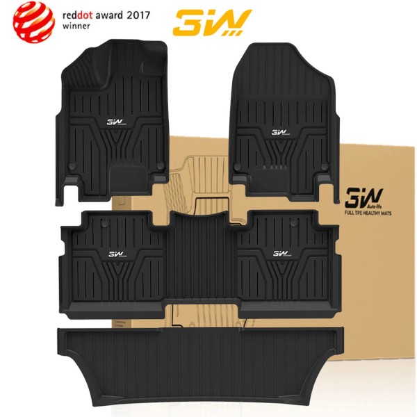 3W TPE Floor Mats for Honda Odyssey 2018-2025 All Weather