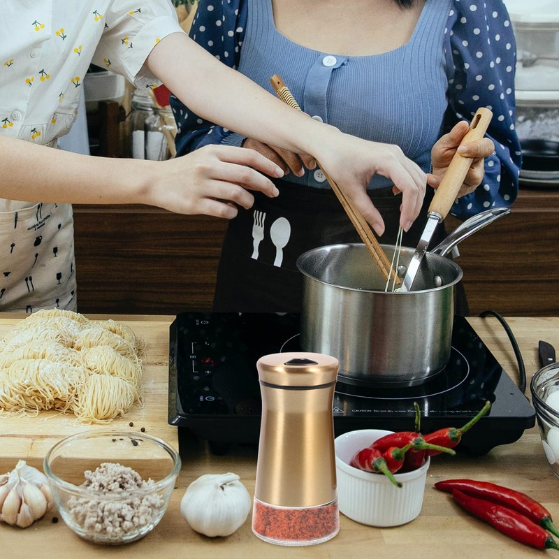 Ciieeo 2Pcs Seasoning Shaker Visible Condiment Bottles for Salt Pepper