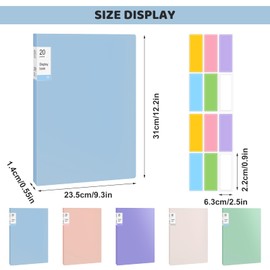 5 Pack A4 Display Books 20 Pockets Display Folders with Plastic Sleeves, A4 Document Folders with Plastic Pockets, Certificate Presentation Project Folders for Office, Home, School Business Reports