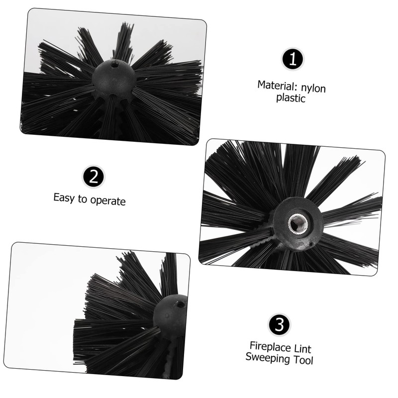 Cabilock 6pcs Chimney Brush for Fireplace Dryer Vent Cleaning Non-Scratch