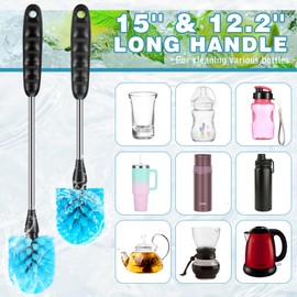 Stainless Steel Cleaning Brush Set, Flexible for use with a Variety of Sports Cups, Wine Bottles, Straws, Milk Bottles, Water Bottles, Mugs