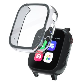 SimpleThings Screen Protector Compatible with Cosmo JrTrack 3 and 4 Kids Smart Watch, 1Pack Hard PC Case with HD Clear Tempered Glass Screen Protector for Kids Boys Girls (Clear)