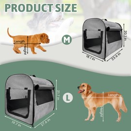 Hamiledyi Collapsible Dog Crate, Portable Dog Travel Crate 28 x 20 x 22 Inch Soft Dog Crate Kennel for Large Dogs, Pet Crate with Durable Mesh Windows Arch Design Portable Dog Crates Indoor Outdoor