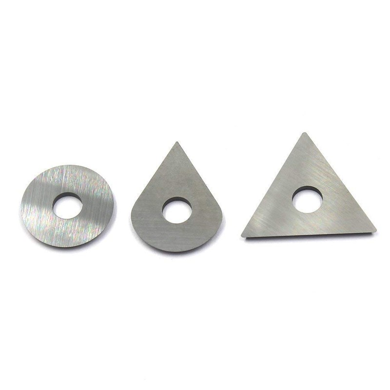 OSCARBIDE 3-Piece Carbide Scraper Blades Set, Round/Drop/Triangle Shapes, Removes Paint/Glue/Varnish/Rust,