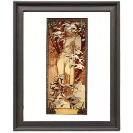 Alphonse Mucha Winter - 1897 - Picture Frame 8x10 inches - Poster - Print - Post